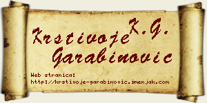 Krstivoje Garabinović vizit kartica
